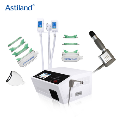 Máquina que adelgaza multifuncional gorda de la máquina de congelación de Cryolipolysis y de la manija de la onda de choque